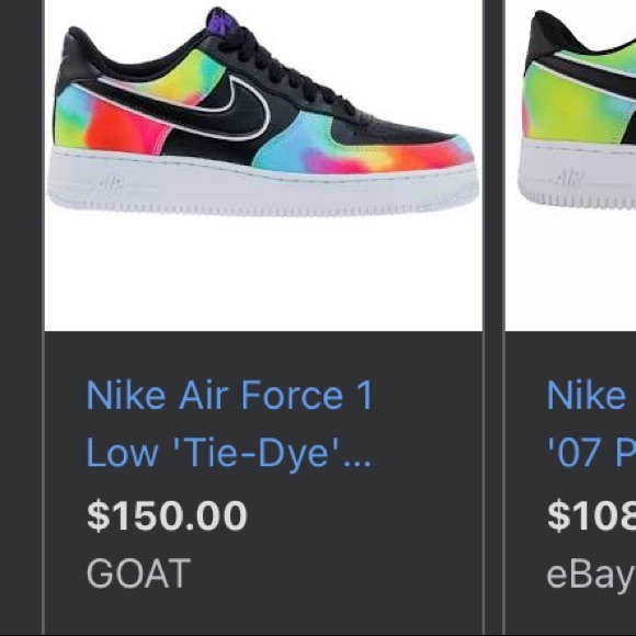 Mens Nike Air Force 1s "tie-dye" - Picture 4 of 4